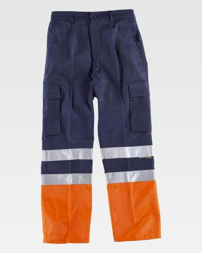 Pantalone bicolore multitasche alta visibilità