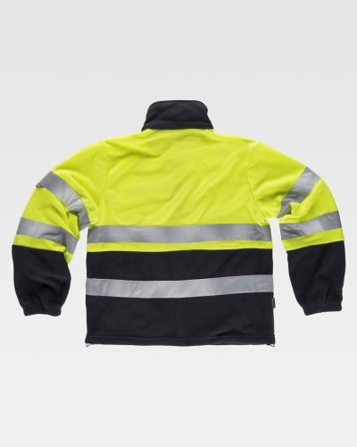 Pile zip lunga bicolore certificato alta visibilità
