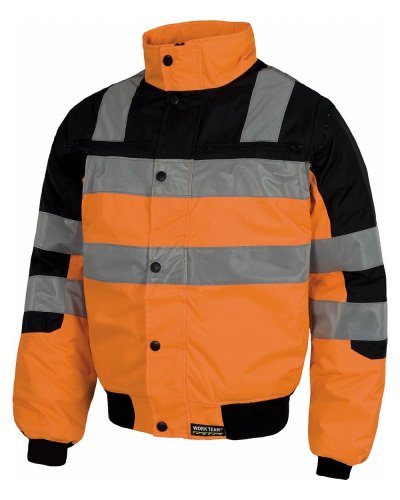 Giubbotto imbottito maniche staccabili alta visibilità Nero / Arancio