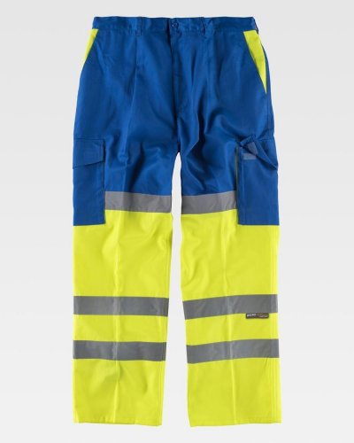 Pantalone bicolore certificato alta visibilità fondo dritto