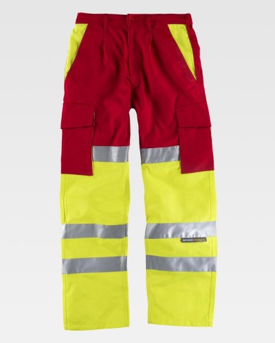 Pantalone bicolore certificato alta visibilità fondo dritto
