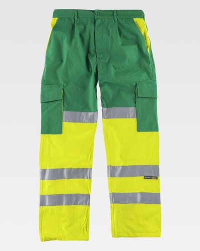 Pantalone bicolore certificato alta visibilità fondo dritto