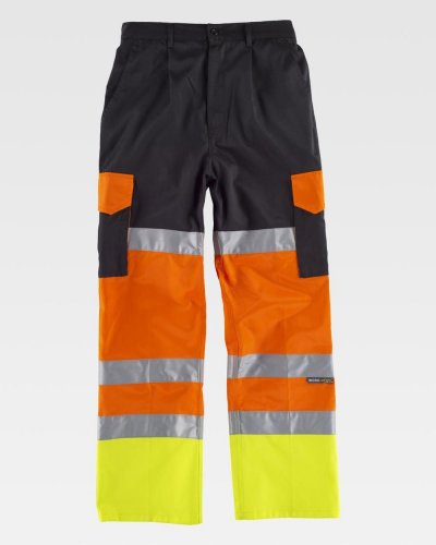 Pantalone fondo dritto bicolore certificato alta visibilità