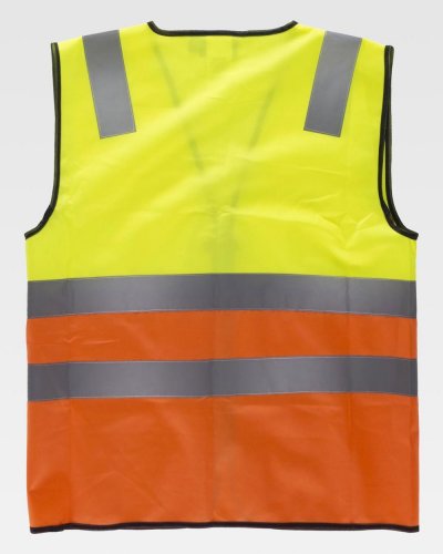 Gilet certificato alta visibilità con cerniera e scollo a V