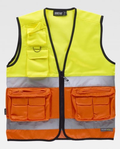 Gilet certificato alta visibilità con cerniera in nylon