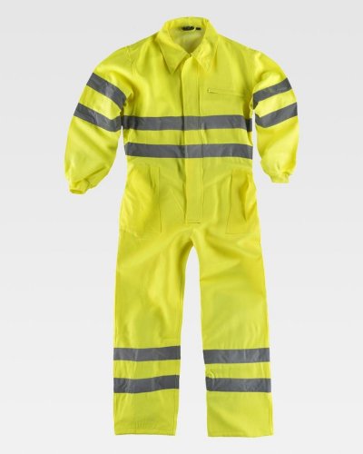 Tuta certificata alta visibilità con patta in velcro