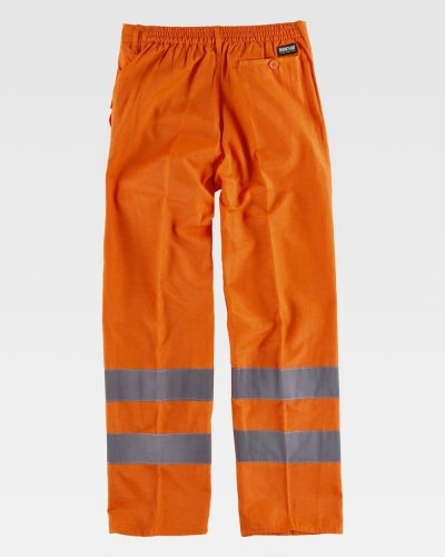 Pantaloni alta visibilità con bande rifrangente