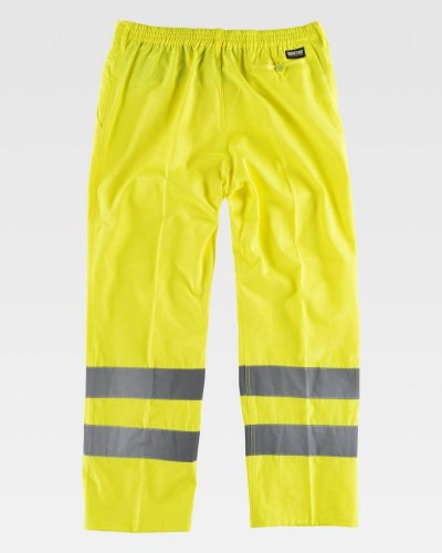 Pantaloni alta visibilità con bande rifrangente