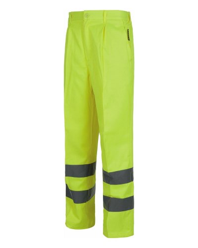 Pantaloni alta visibilità con bande rifrangente YELLOW