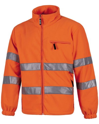 Felpa in pile cerniera e bande rifrangenti ORANGE