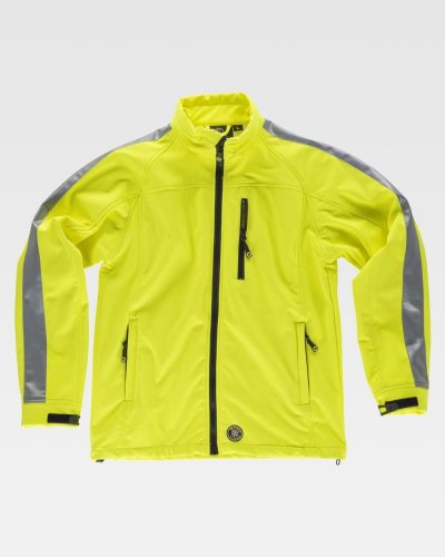 Giacca Workshell catarifrangente con cerniera in nylon