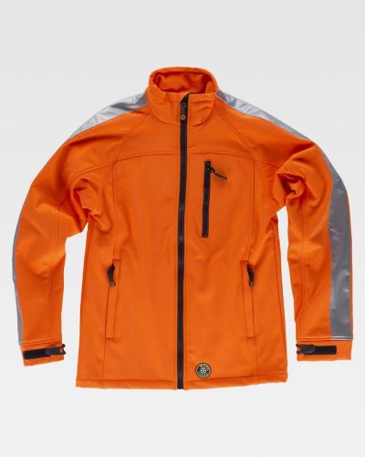 Giacca Workshell catarifrangente con cerniera in nylon