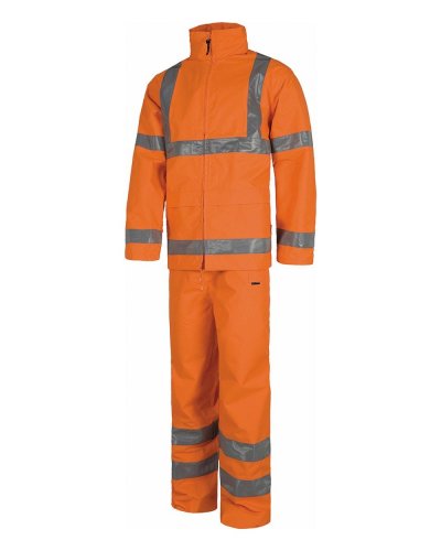 Completo impermeabile certificato alta visibilità ORANGE