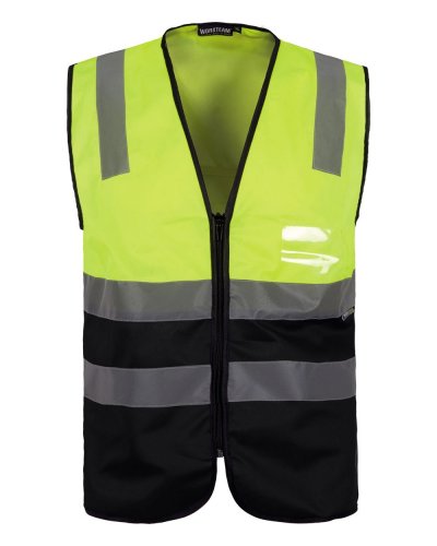 Gilet imbottito con bande rifrangenti YELLOW / BLACK