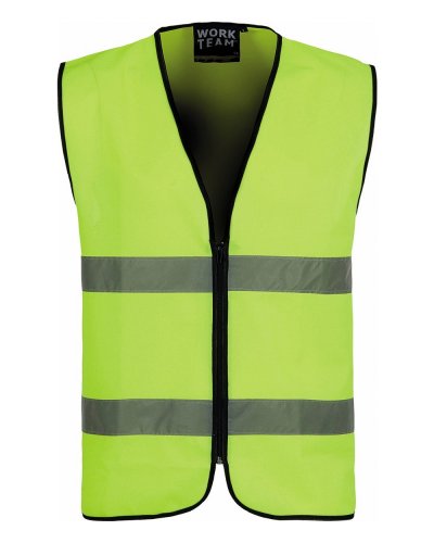 Gilet chiusura con cerniera e bande alta visibilità YELLOW