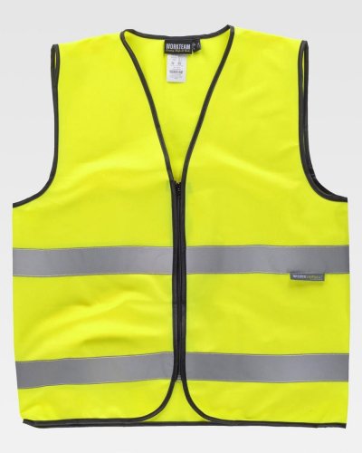 Gilet chiusura con cerniera e bande alta visibilità