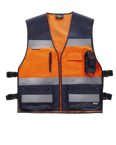 Gilet in tessuto Oxford regolabile NAVY / ORANGE