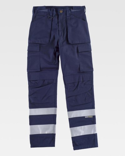 Pantalone di triple cuciture con bande riflettente NAVY