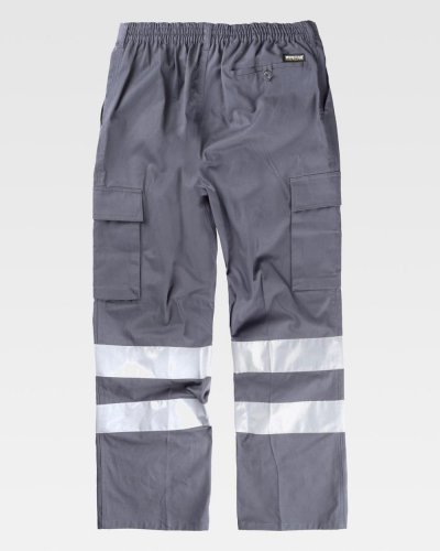 Pantalone multitasche bande rifrangenti