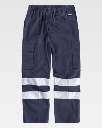 Pantalone multitasche bande rifrangenti
