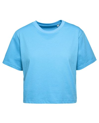 Maglia corta donna girocollo manica corta Turchese