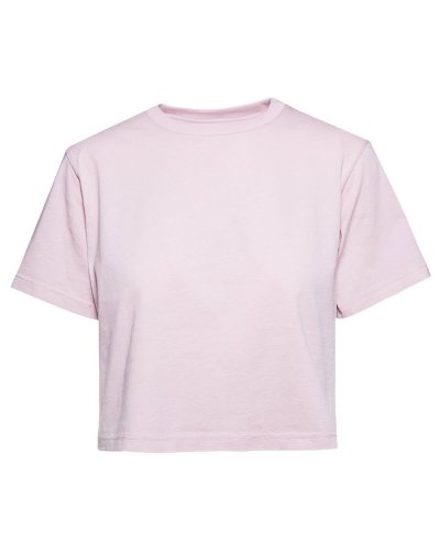 Maglia corta donna girocollo manica corta Pink