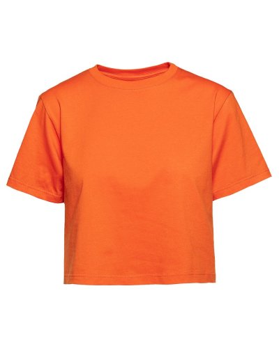 Maglia corta donna girocollo manica corta Arancio