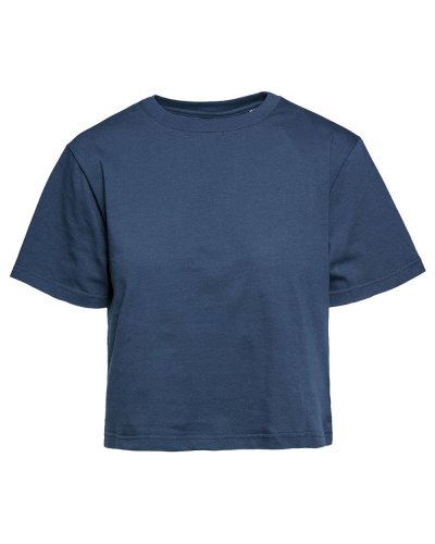 Maglia corta donna girocollo manica corta Blu Navy