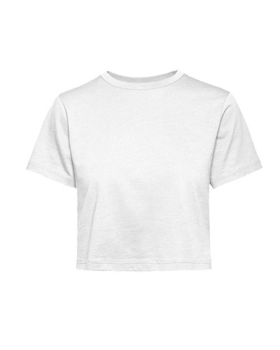 Maglia corta donna girocollo manica corta Bianco