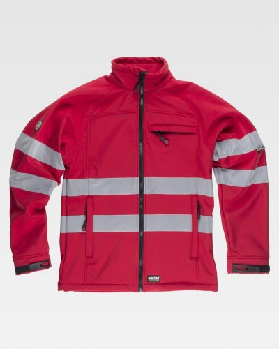 Giacca Workshell chiusura con cerniera RED