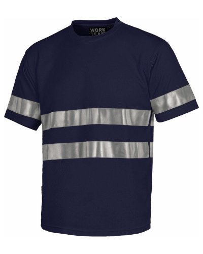 Maglietta con striscie riflettenti su petto NAVY