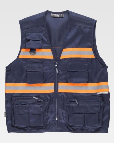 Gilet estivo con bande riflettente-fluorescente