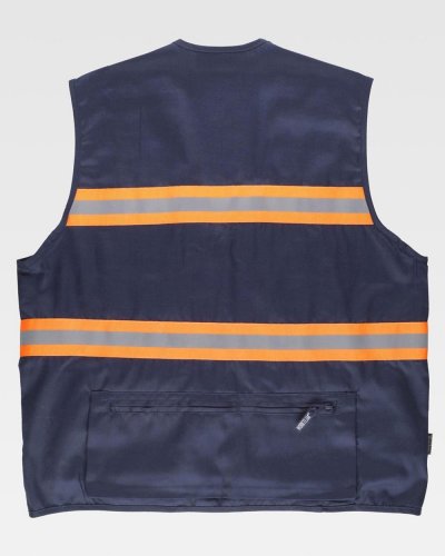 Gilet estivo con bande riflettente-fluorescente