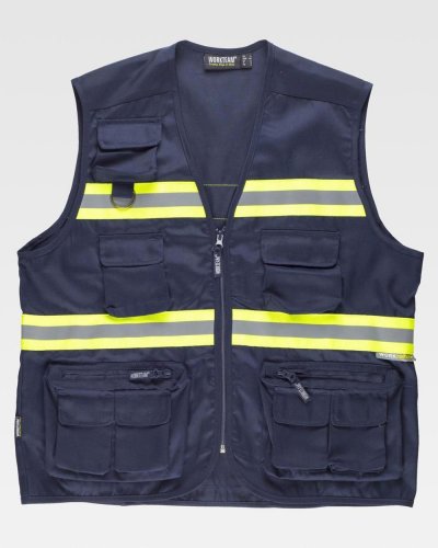 Gilet estivo con bande riflettente-fluorescente