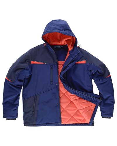 Giacca Workshell imbottita tricolore NAVY / RED