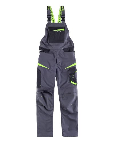 Pettorina tricolore con tessuto canvas DARK GREY / LIME