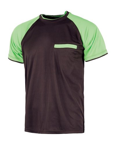 T-shirt girocollo triple cuciture Marrone/Lime
