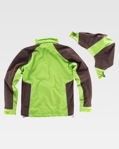 Giacca Workshell con zip in nylon e protezione per il collo