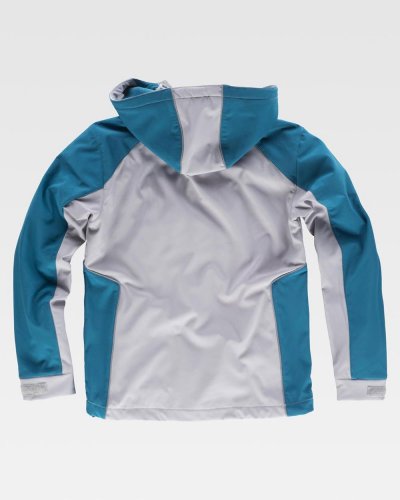 Giacca Workshell con zip in nylon e protezione per il collo