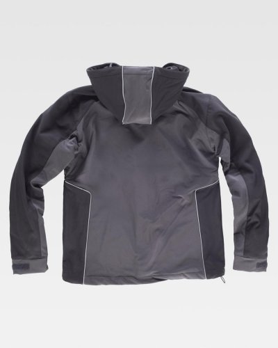 Giacca Workshell con zip in nylon e protezione per il collo