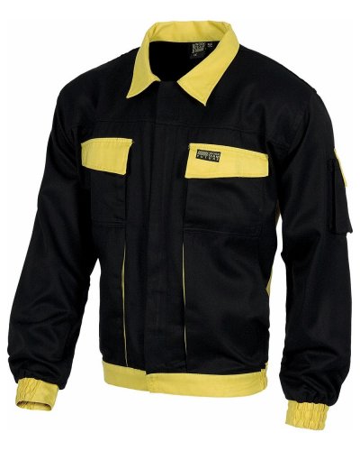 Giacca da lavoro con cerniera in nylon nascosta Nero/Giallo