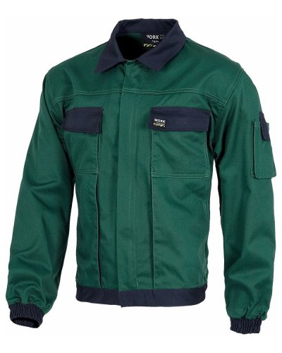 Giacca da lavoro con cerniera in nylon nascosta Verde/Navy