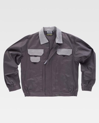 Giacca bicolore con cerniera in nylon nascosta