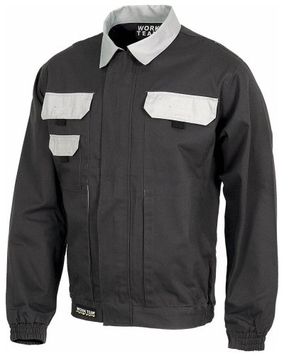 Giacca bicolore con cerniera in nylon nascosta LIGHT GREY / DARK GREY