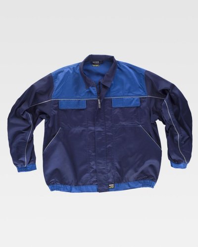 Giacca con cerniera in nylon e bordi riflettenti