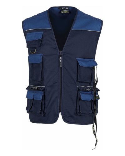 Gilet imbottito combinato con collo alto NAVY / ROYAL BLUE