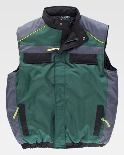 Gilet imbottito tricolore in tessuto Oxford