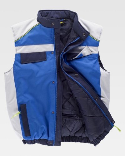 Gilet imbottito tricolore in tessuto Oxford