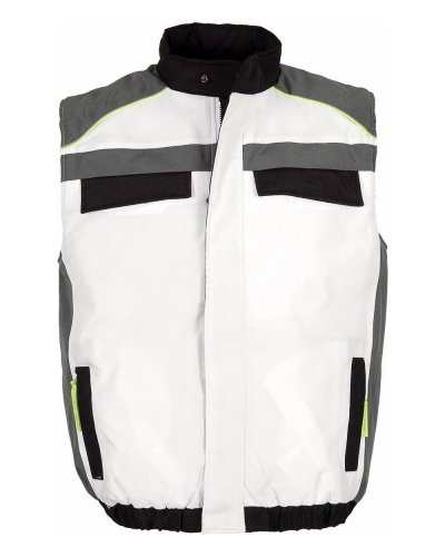 Gilet imbottito tricolore in tessuto Oxford WHITE