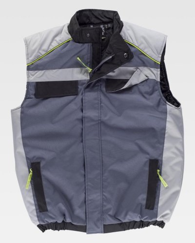 Gilet imbottito tricolore in tessuto Oxford
